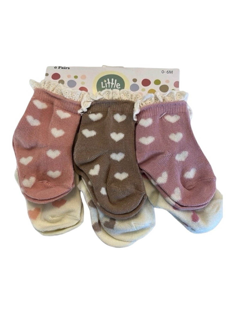 Little Me heart ruffle socks baby girl 0-6 months